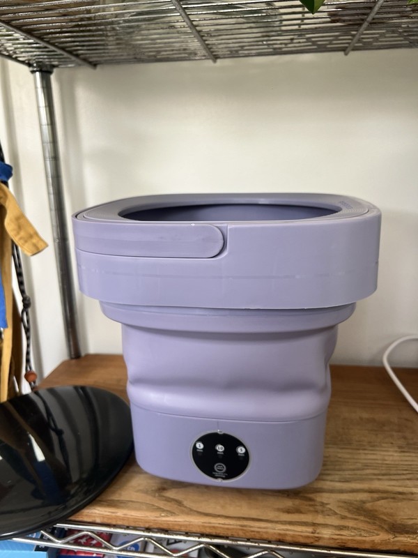 Portable Mini Electric Top-Loading Washing Machine, Compact Purple w/ Handle gallery