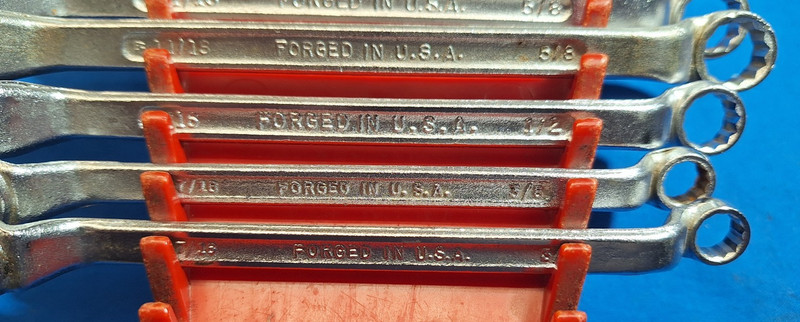 Dunlap 7 Piece SAE deep offset box wrench set 7/8" - 3/8 USA MADE gallery