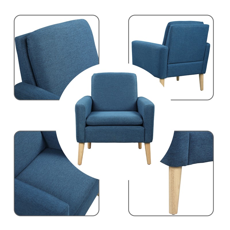 Single Sofa Soft Modern Accent Fabric ArmChair Upholstered Arm Chair Living Room gallery
