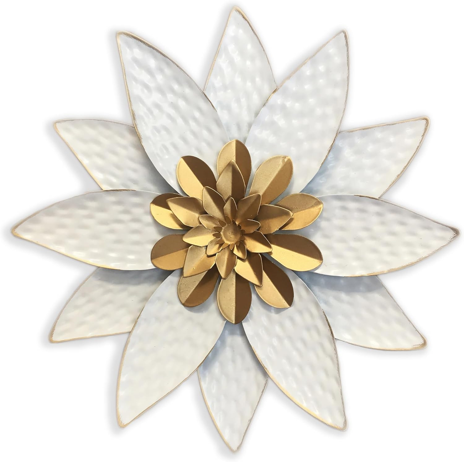 Metal Flower Wall Art Decor,10" Rustic Modern Antique Floral Sculpture, Distress gallery
