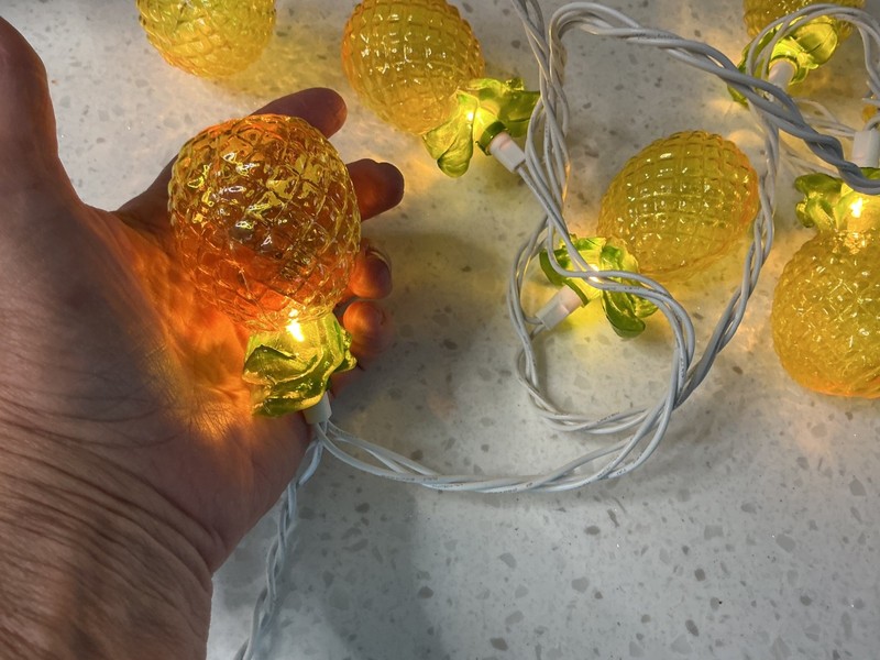 2 Sets Pineapple Tropical String Lights Indoor Outdoor Patio Bar 8.75” Each New gallery