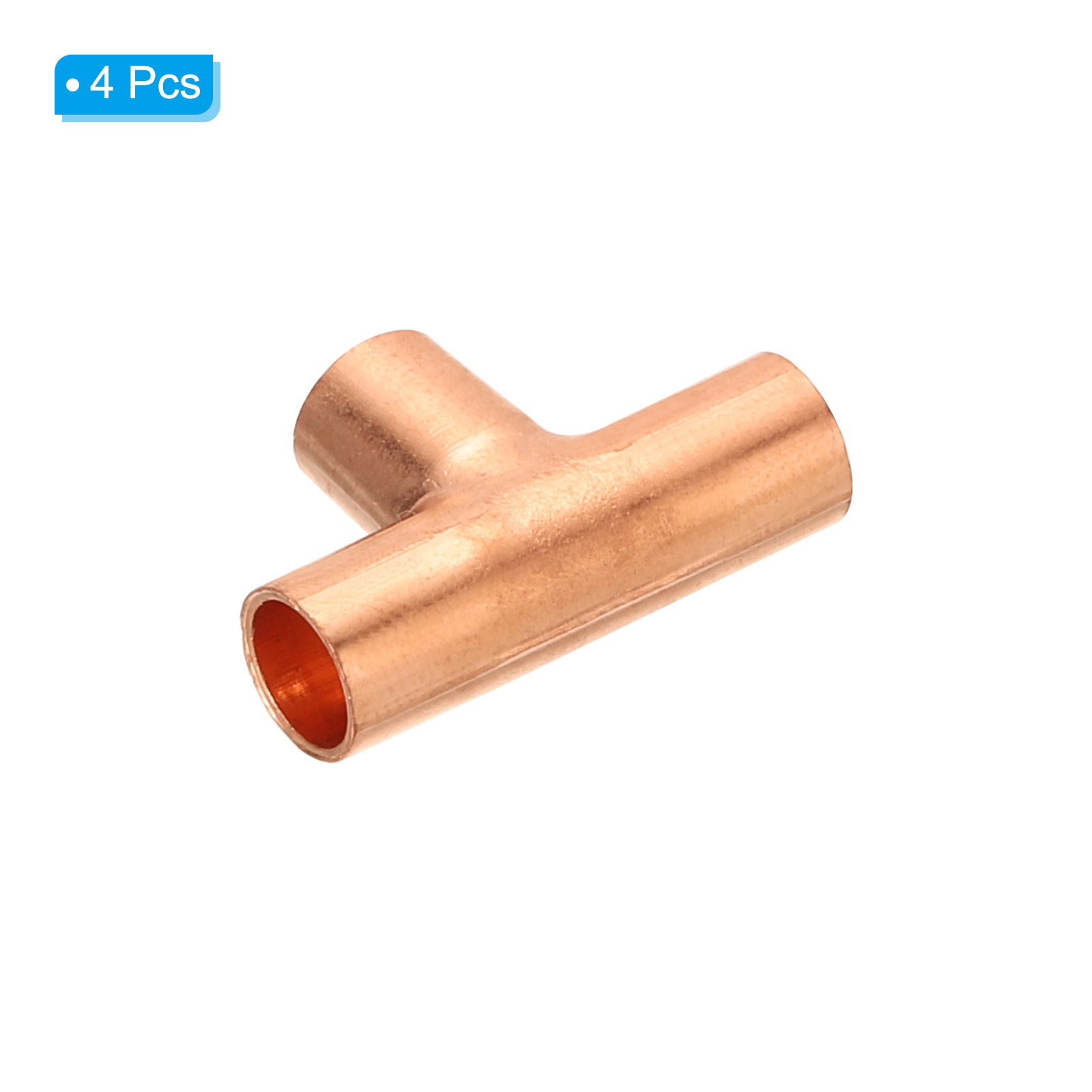 4Pcs 1/4" ID Tee Copper Fitting 3 Way Welding Joint Pressure Sweat Connection gallery