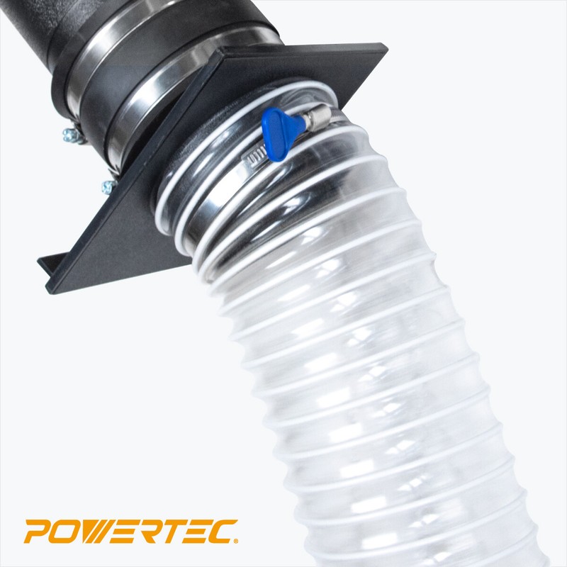 POWERTEC Dust Collection Hose 4" Dia 10 ft.with Key Hose Clamps (70242) gallery