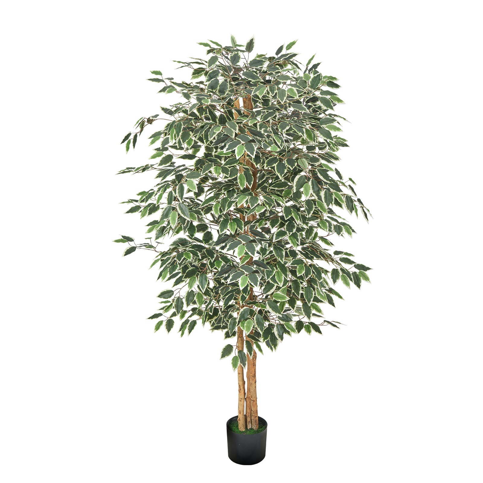 Uimoso Artificial Ficus Tree 6ft Tall Faux Silk Plant Potted Indoor Home Decor gallery