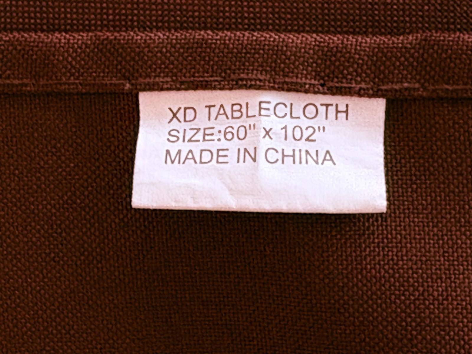 60" W x 102"L Rectangular Fabric Tablecloth Brown - Premium Polyester / cotton gallery