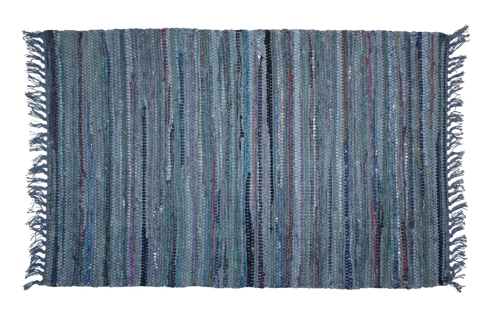 Sturbridge 2 x 3 Ft Rag Throw Rug, Grey Blue, 100% Cotton, Hand Woven Throw Rug gallery