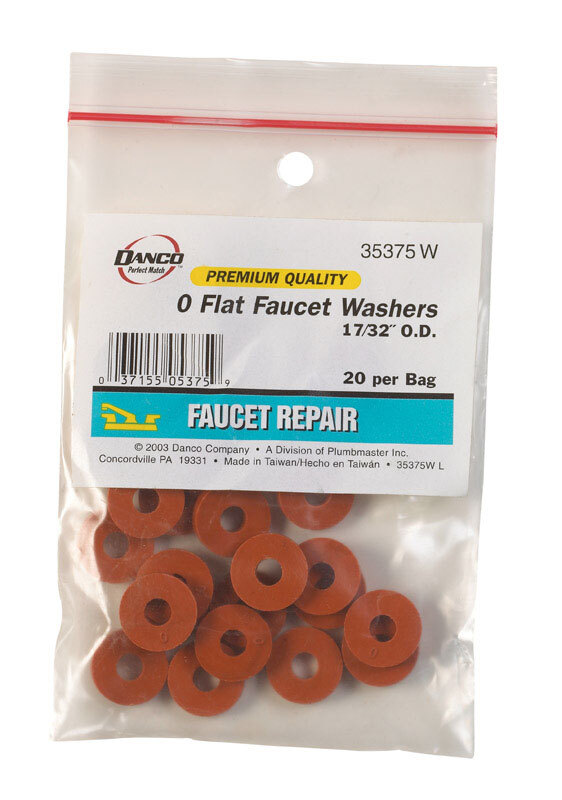 Danco 35375W Durable Rubber #0 Flat Premium Faucet Washer 17/32 O.D. in. gallery