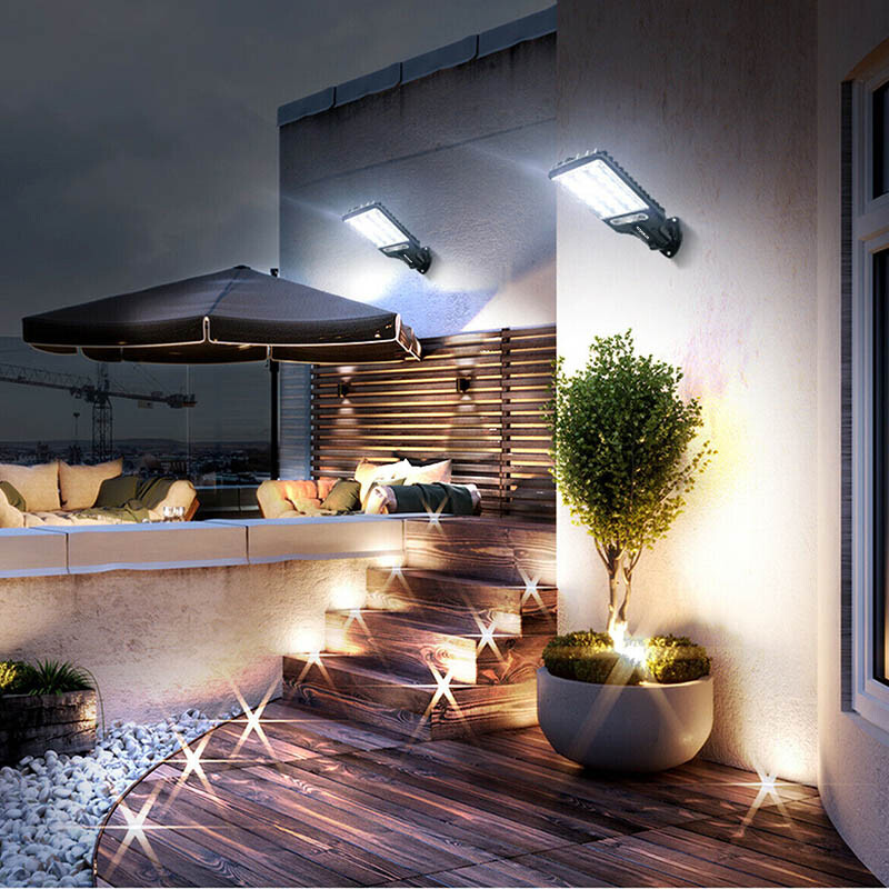 LED Solar Light Motion Sensor 3 Modes Flood Lamp Outdoor Street Wall Yard Garden gallery