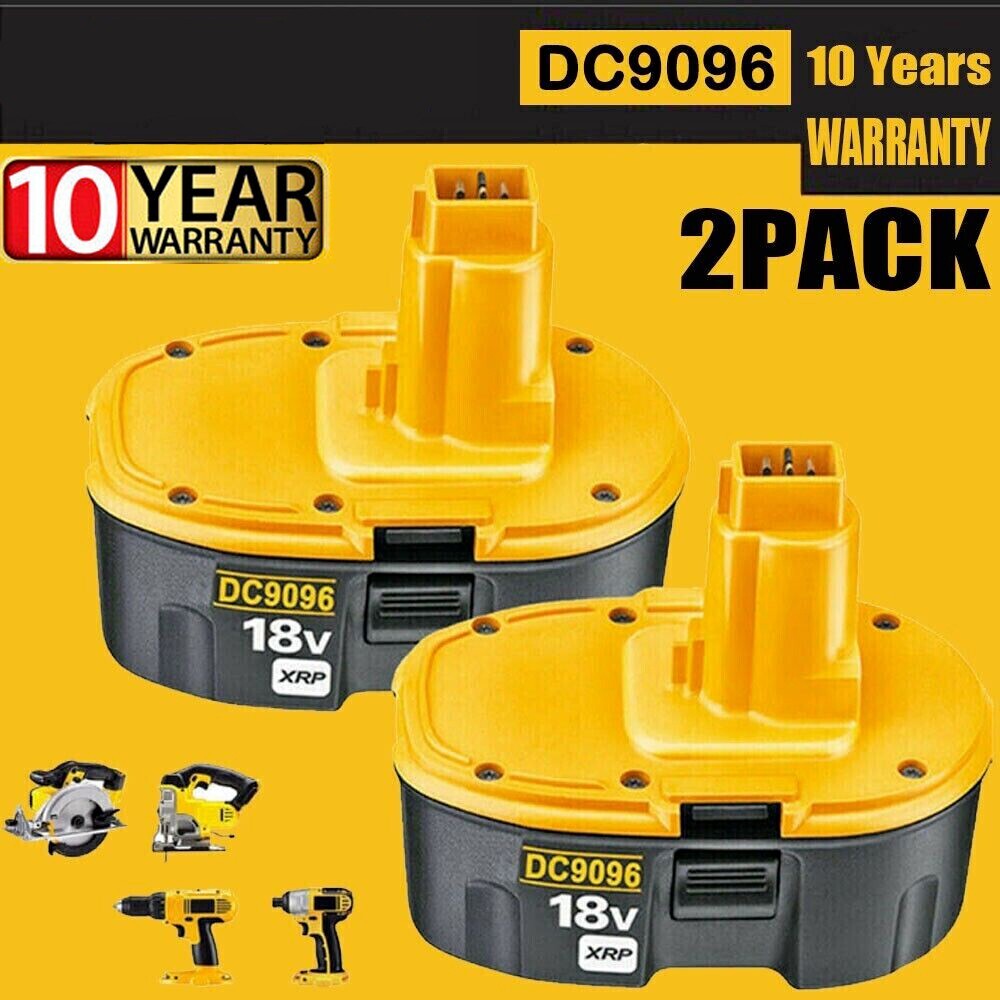2 Pack 18V Battery For Dewalt 18 VOLT Drill DC9096 DC9098 DC9099 NEW Replacement gallery