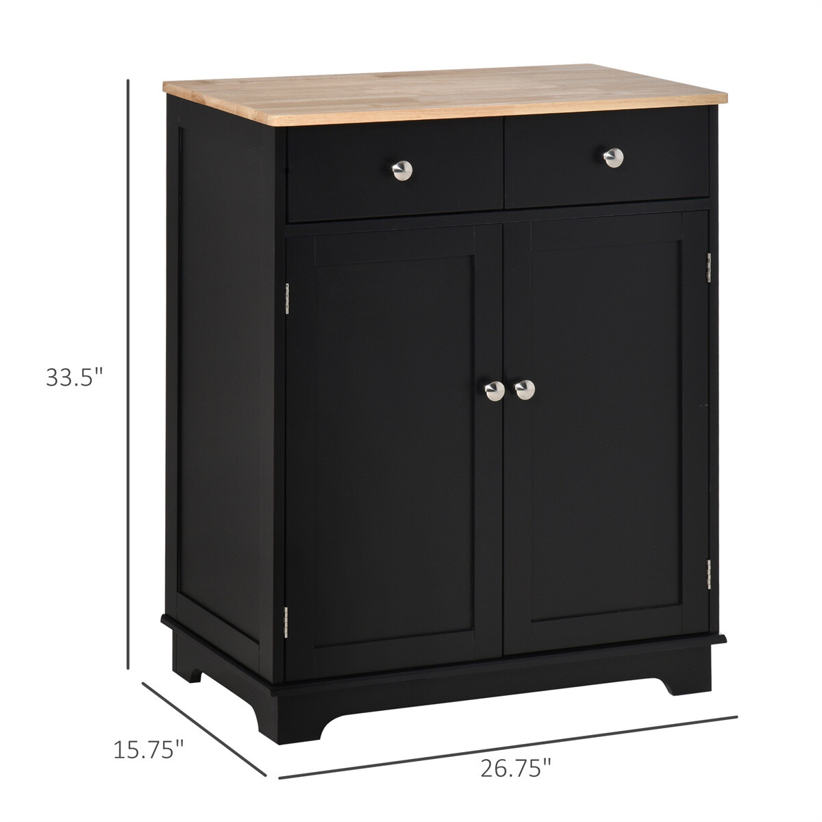 Engineered Wood Kitchen Storage Cabinet Black Natural gallery