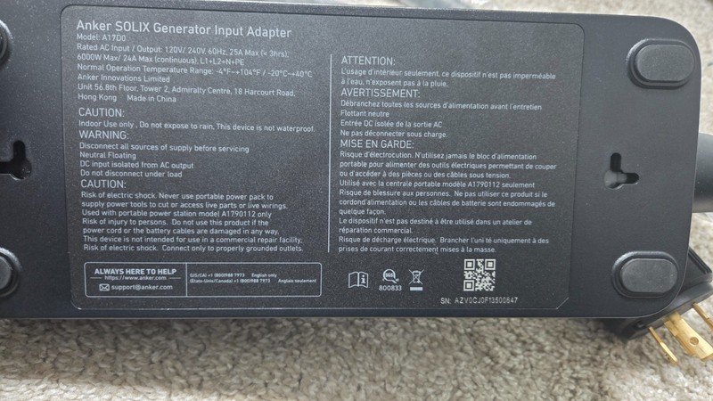 Anker SOLIX A17D0 240V Generator Input Adapter (F3800 Plus, Home Power Panel) gallery