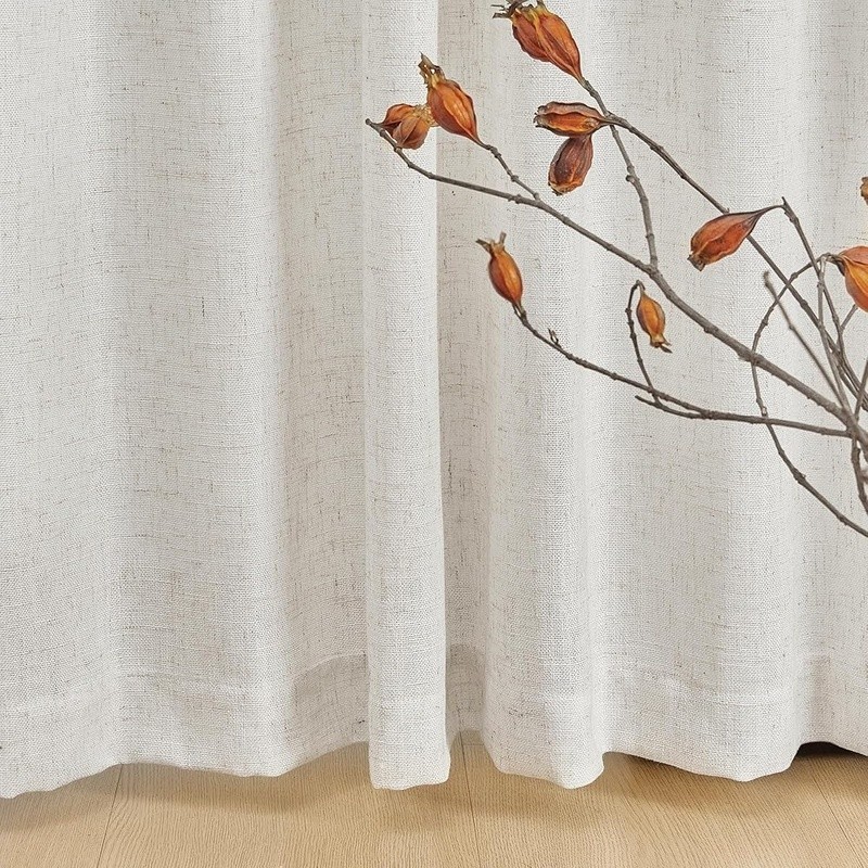 Light Filtering Semi Sheer Curtain Panels 2 Pack Linen Polyester Blend Drapes US gallery