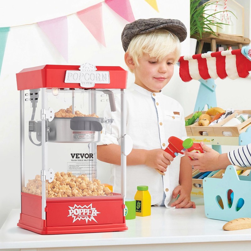 VEVOR Popcorn Popper Machine Tabletop Mini Popcorn Maker 480W 4 Oz Red gallery
