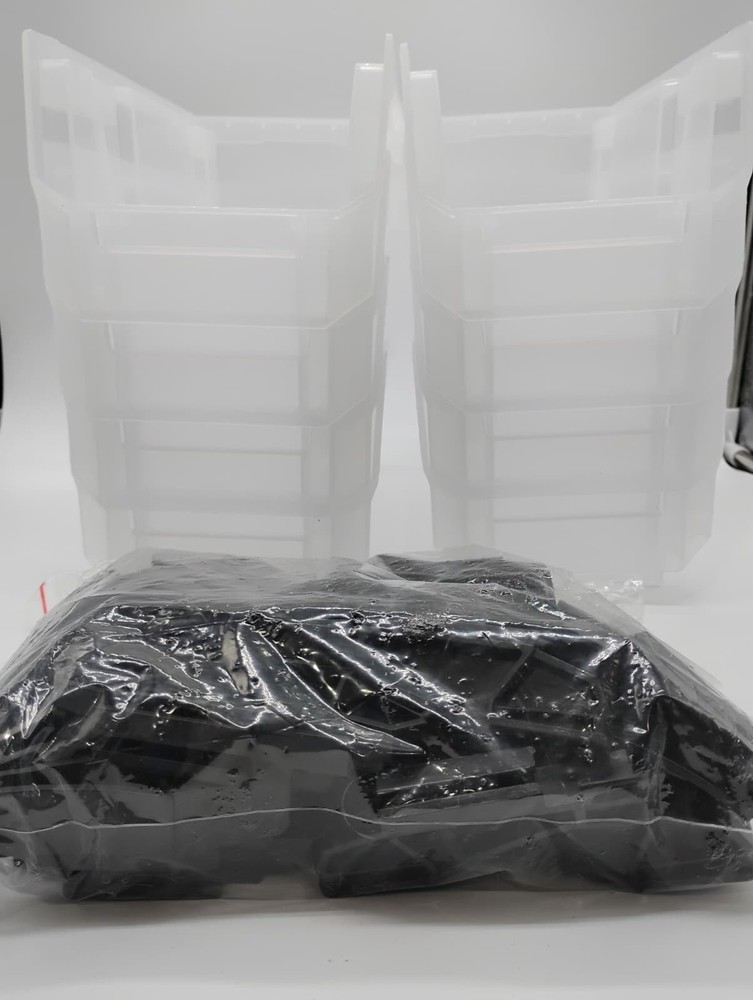 Transparent Plastic Stackable Storage Bins 10.9x5.5x5.1" Organizer, Clear, VEVOR