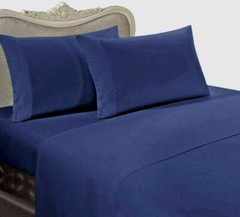 4 Piece Solid Sheet Set 650 TC Cotton Super Elasticated Deep Pocket 16″ & 22″ in