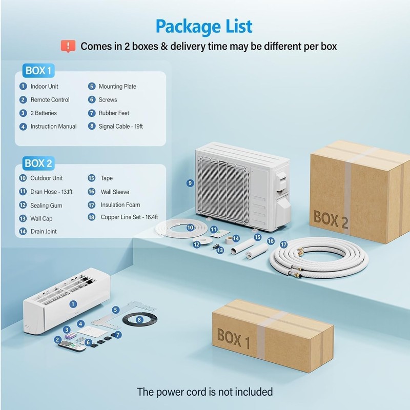 11500 BTU Mini Split Air Conditioner with 17 SEER2 Efficiency, Smart Split Unit gallery