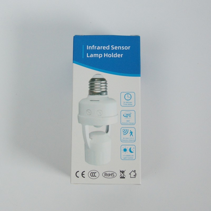 Screw-In Motion Detector Sensor Light Socket 360° to 25' LED Fluorescent E26/E27 gallery
