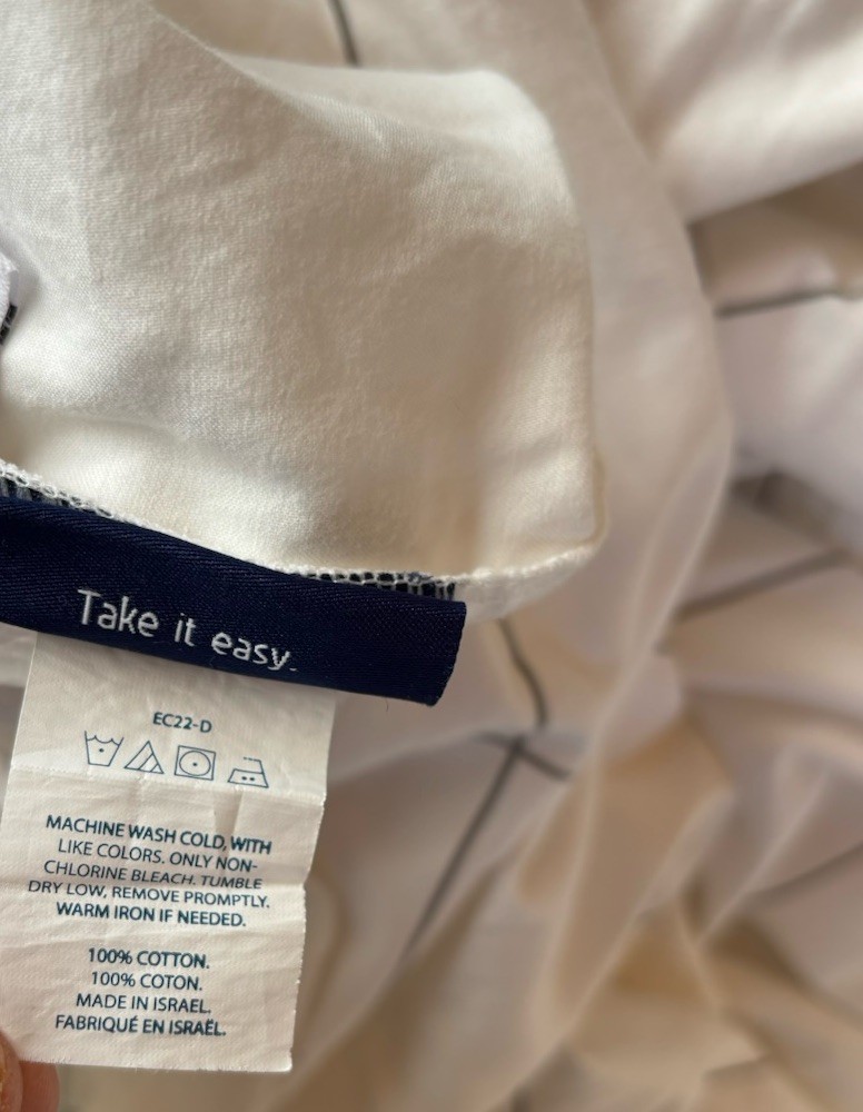 BROOKLINEN Luxury Percale King/ Cali King Duvet White Windowpane gallery