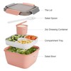 Salad Lunch Containers To Go, 2 Pack 52-oz Bowls with 3 Compartments, Dressin... gallery