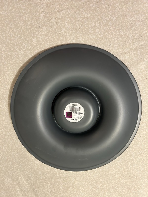 Medium Charcoal Gray Chip & Dip Plate gallery