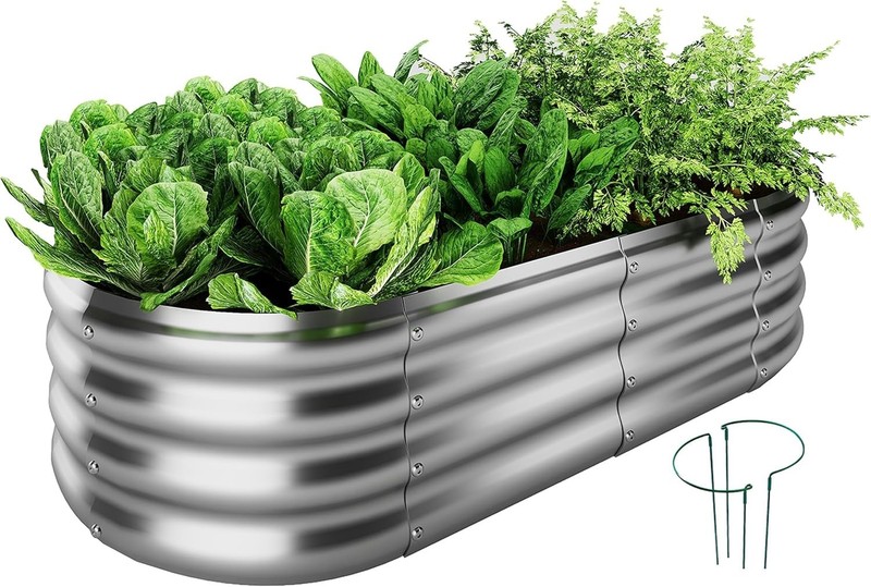 Galvanized Metal Raised Garden Bed Kit, 4x2x1ft Outdoor Planter Box, Garden G... gallery