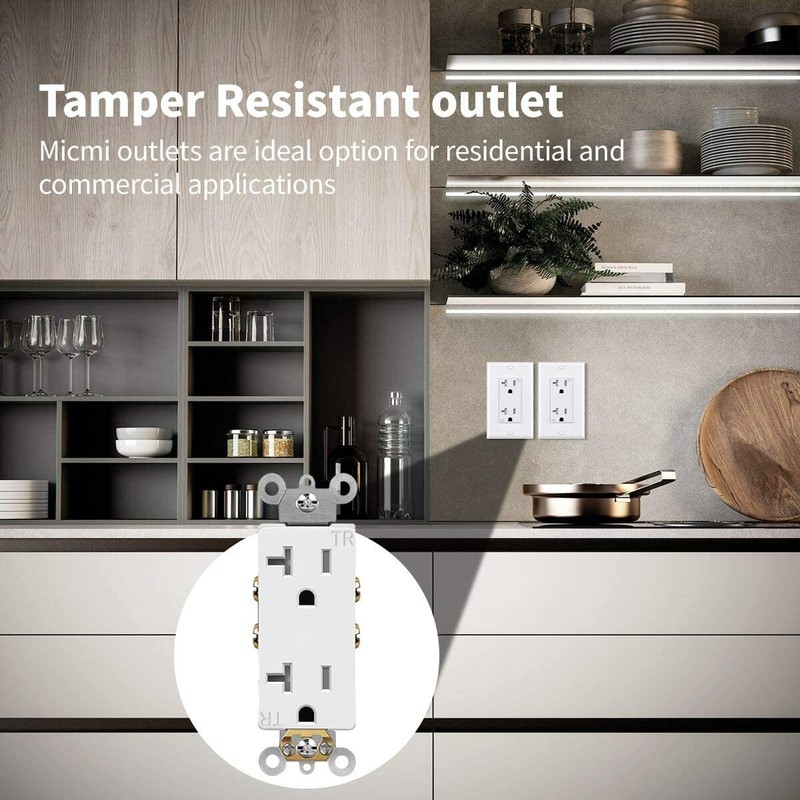50PCS Outlet Socket Decora Duplex Receptacle 20 Amp 125 Volt Grounding UL listed gallery
