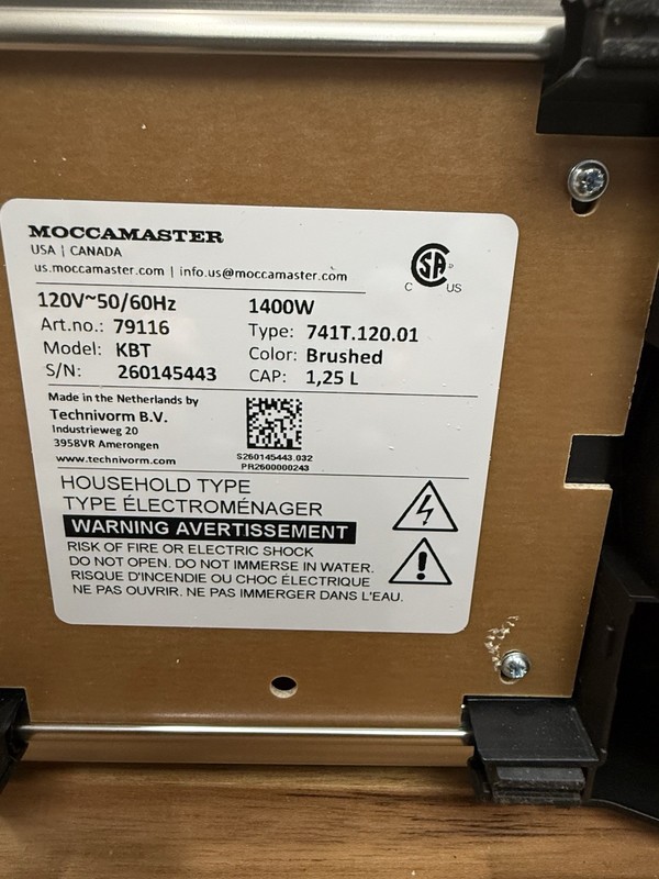 Technivorm Moccamaster KBT Coffee Maker Brushed Silver 79116 Open Box - New Read gallery