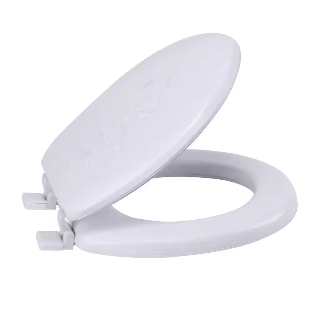 Extra Soft Vinyl Standard round Toilet Seat in White Free Ship NEW gallery