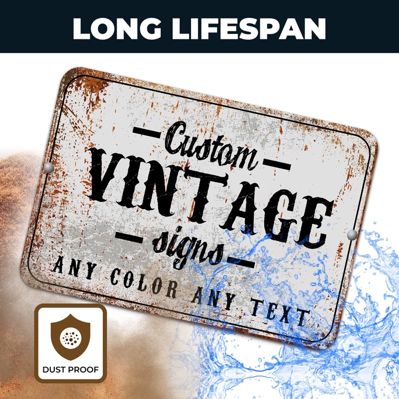 Customized With Your Custom Text New Personalized Aluminum Metal Sign 8 x 12" gallery