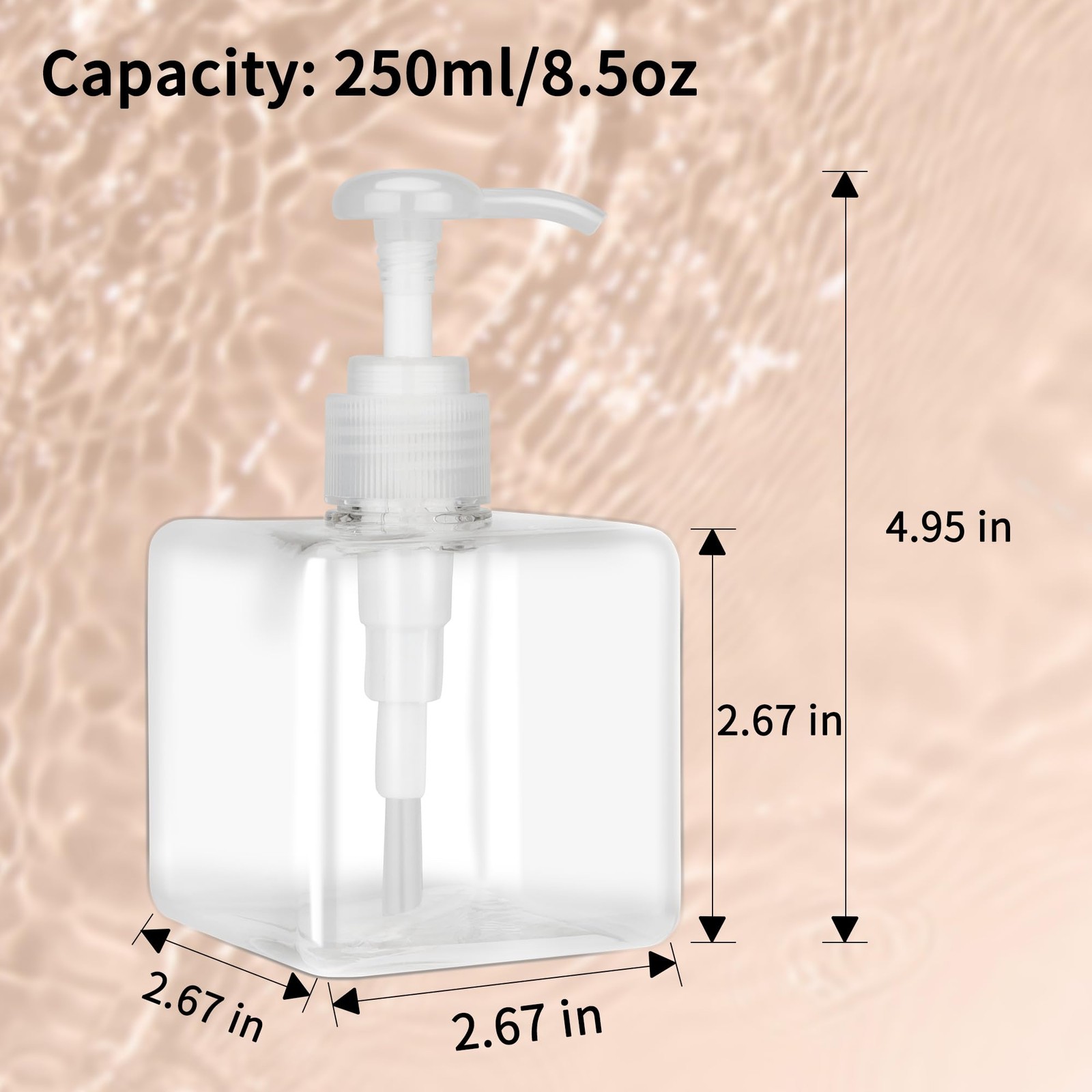 Clear 250ML Pump Bottle Refillable Cosmetic Lotion Dispenser gallery