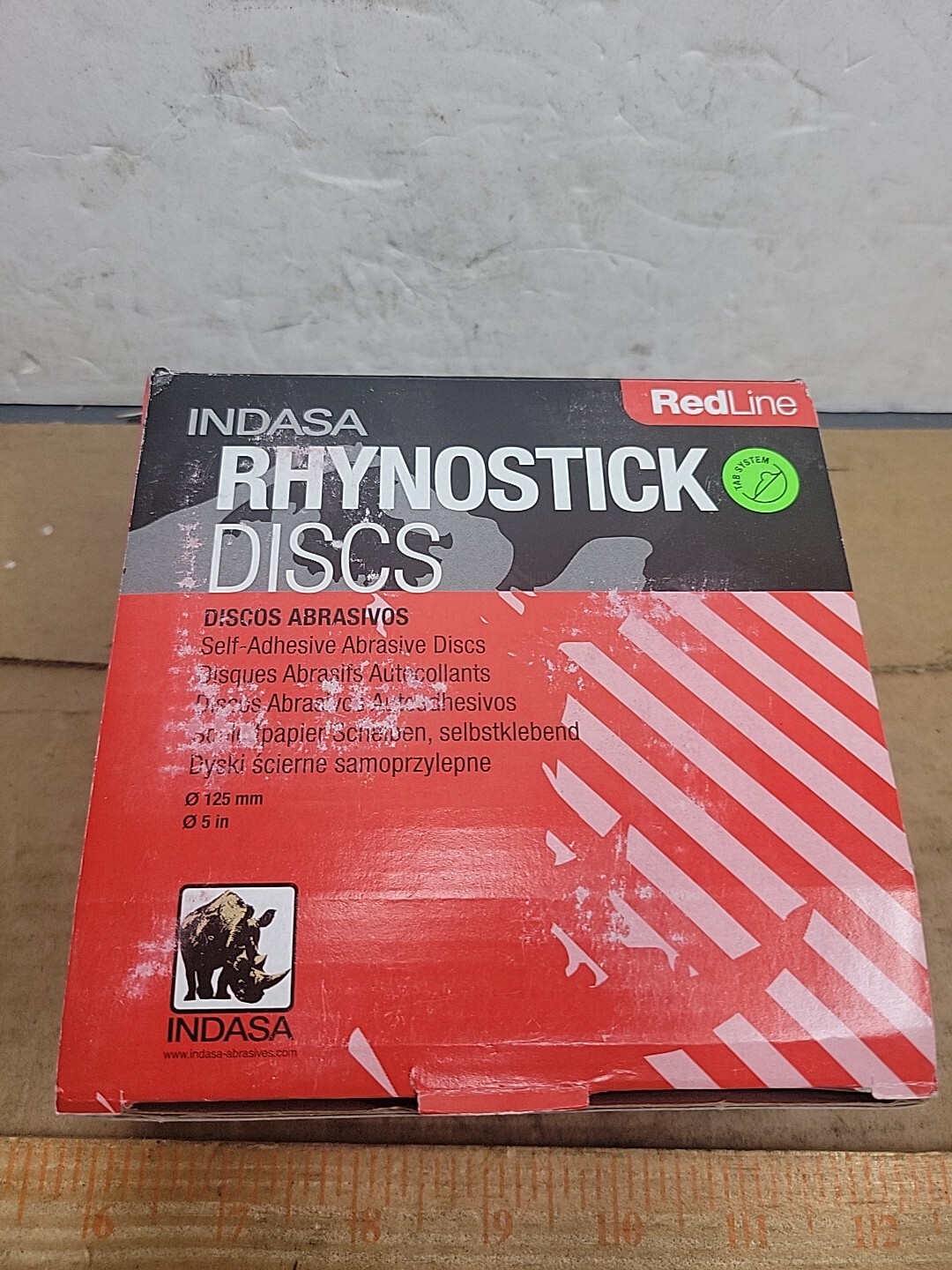 Qty: 100 INDASA 5" RHYNOSTICK REDLINE PSA SOLID SANDING DISCS, 500 SERIES P 100 gallery