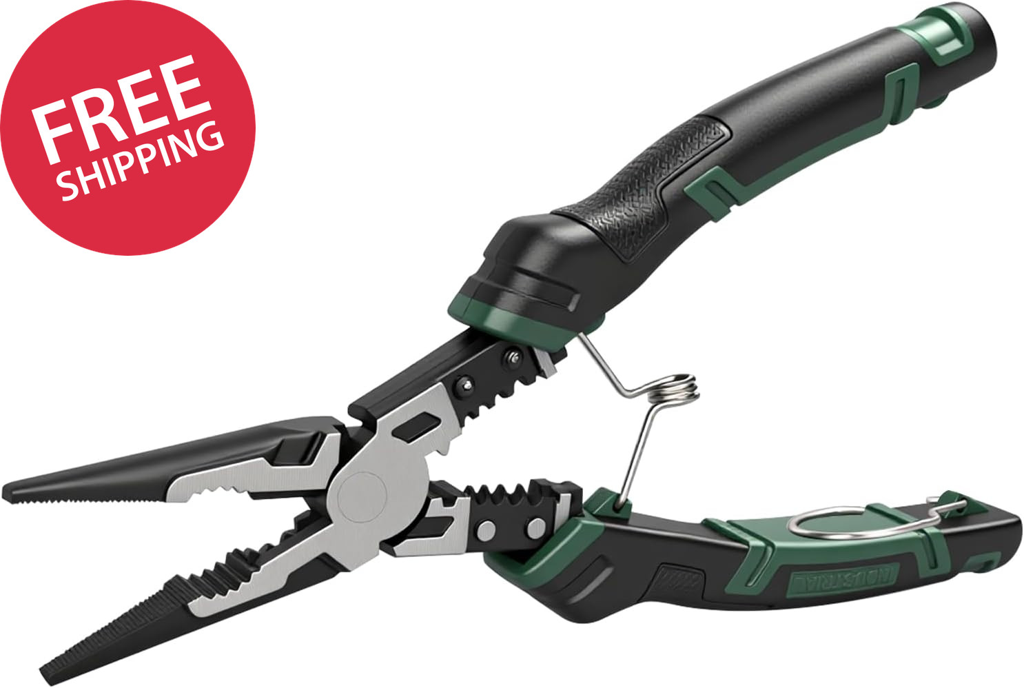 9'' Needle Nose Pliers, 6-In-1 Multifunction Long Nose Pliers, with Spring Loade gallery