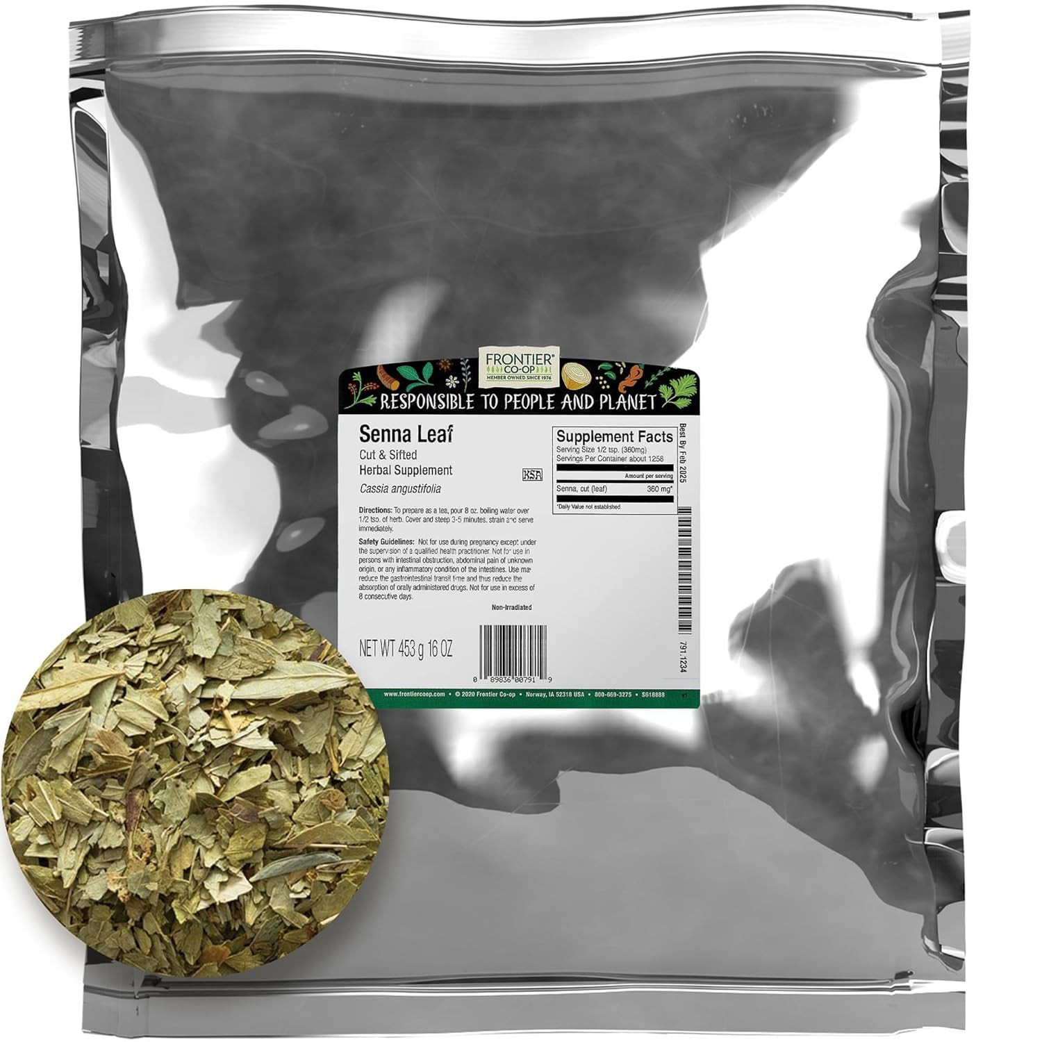 Senna Leaf, Cut & Sifted, 1Lb Bulk Bag - 100% Pure & Natural Senna Leaves - Perf gallery