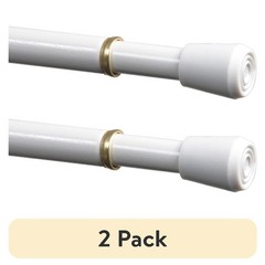 (2 pack) 28-48 in. Adjustable Spring Tension Curtain Rod, 7/16 in. Diameter