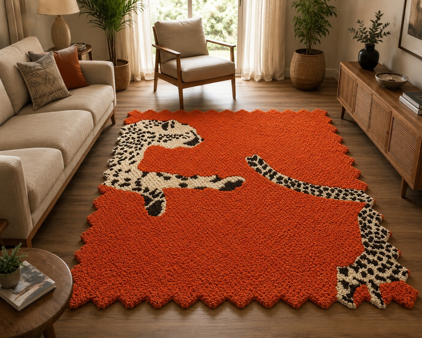 Jungle Dash Hand Tufted Nz Wool Rug Safari Sprint Cheetah Animal Rug Mat Area gallery
