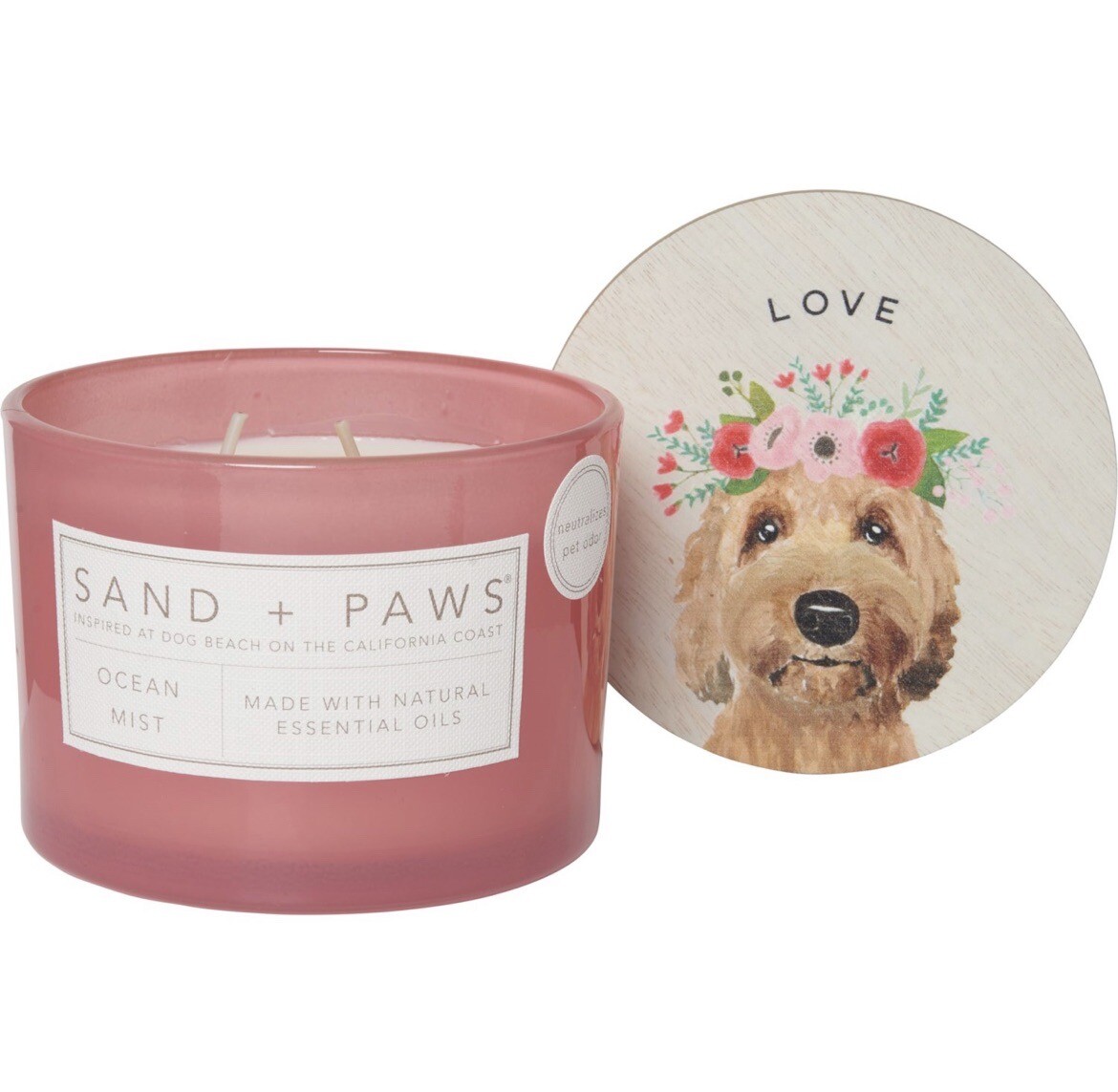 Sand & Paws Ocean Mist Candle, Soy Wax, 12oz, Neutralizes Per Odor, Cotton Wick gallery