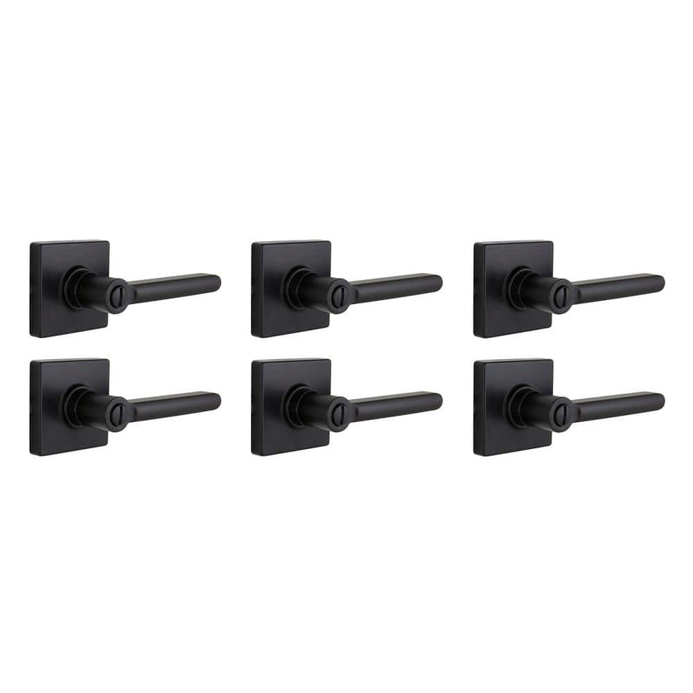 Defiant Tonebridge Matte Black Privacy Door Handle Square Rose 6-Piece gallery