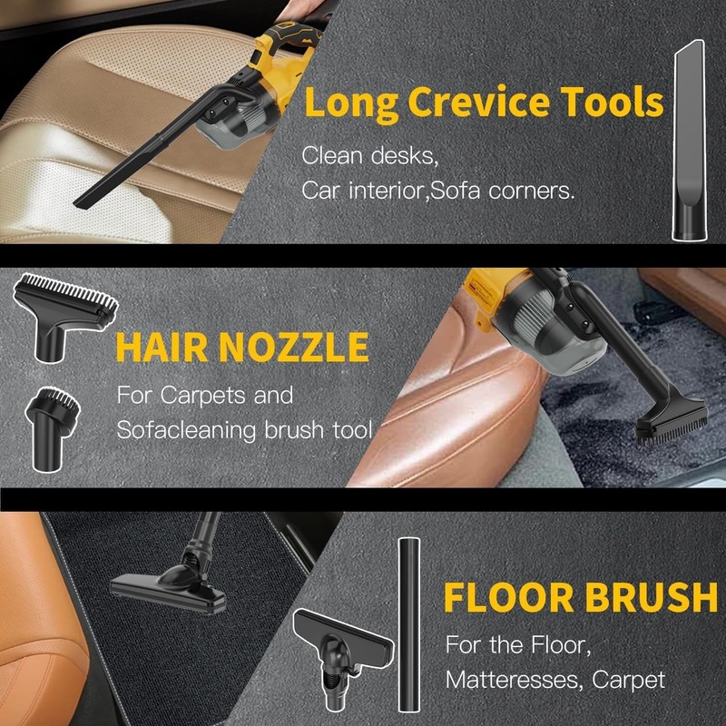 Quiet & Efficient 5-in-1 Handheld Vacuum with 67 dB Noise Level - Huge Dustbin gallery