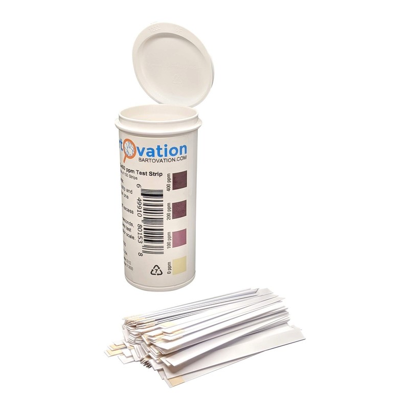 Hydrogen Peroxide H2O2 Test Strips, 0-400 ppm [Vial of 100 Strips] gallery