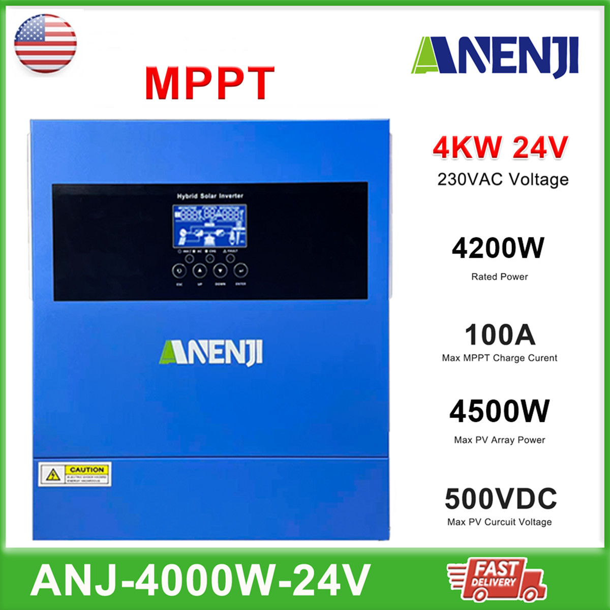 4200W 24V Hybrid Solar Inverter Single Phase 230Vdc MPPT 100A Charger Controller gallery