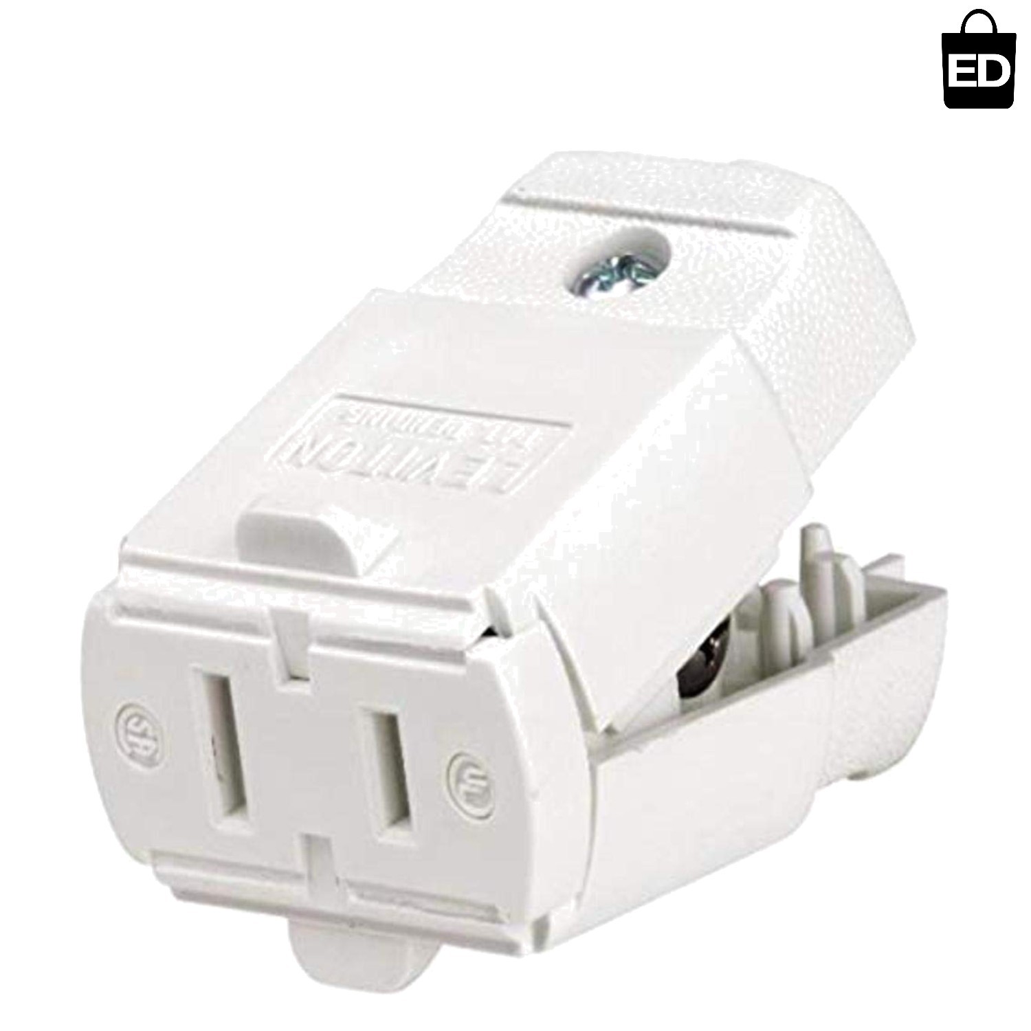 Reliable 15 Amp White Plug-In Cord Outlet - Easy Wiring for Safe Connections gallery