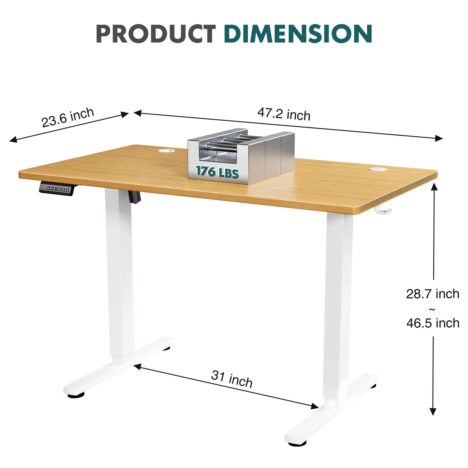 Electric Adjustable Height Standing Computer Desk Ergonomic Sit Stand Up Down gallery