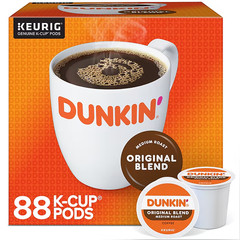 Dunkin Donuts Original Blend K-Cup Coffee Pods Medium Roast 88 Count for Keurig