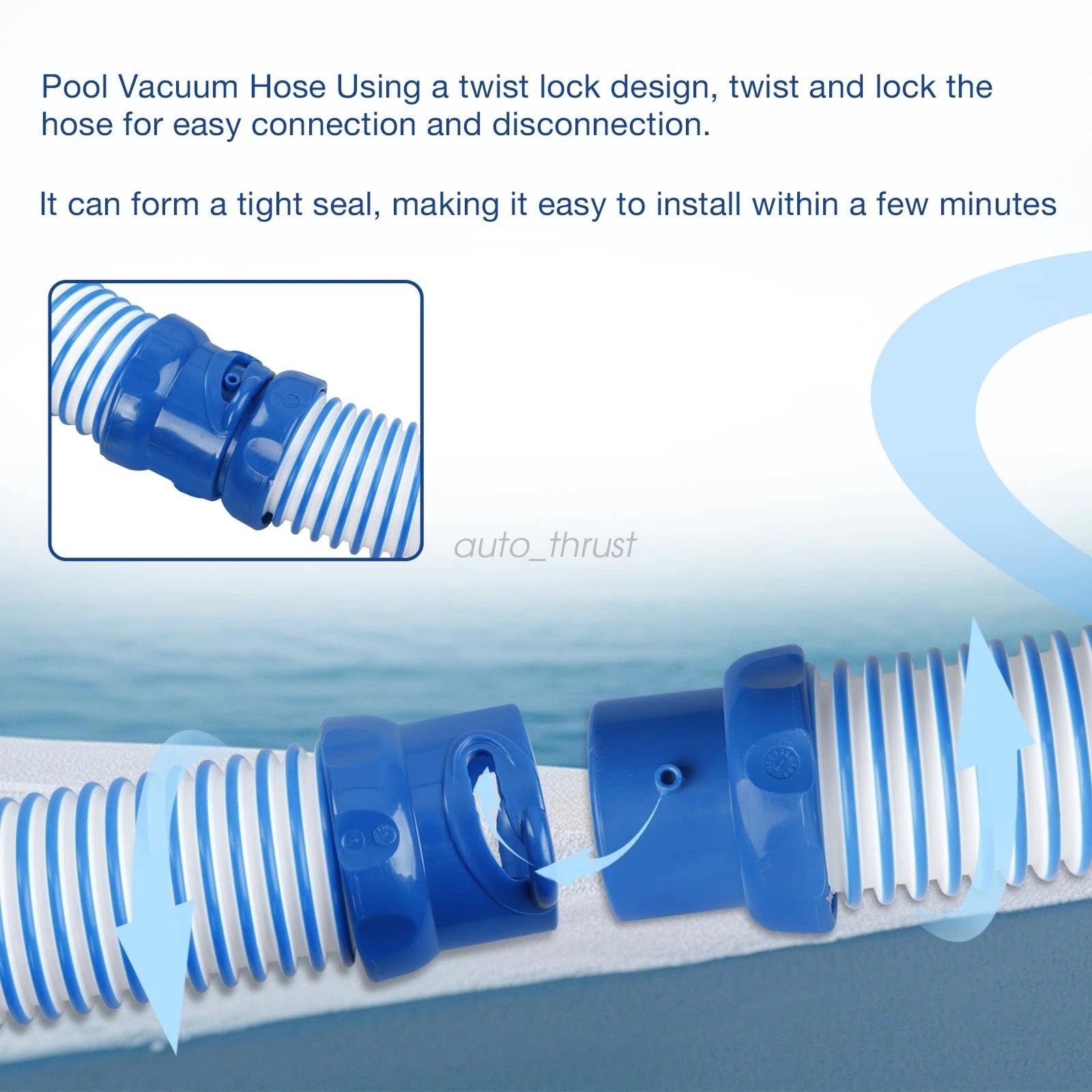 R0527700 5Pcs 39" Pool Cleaner Twist Lock Hose For Zodiac Baracuda MX6 MX8 X7 T5 gallery