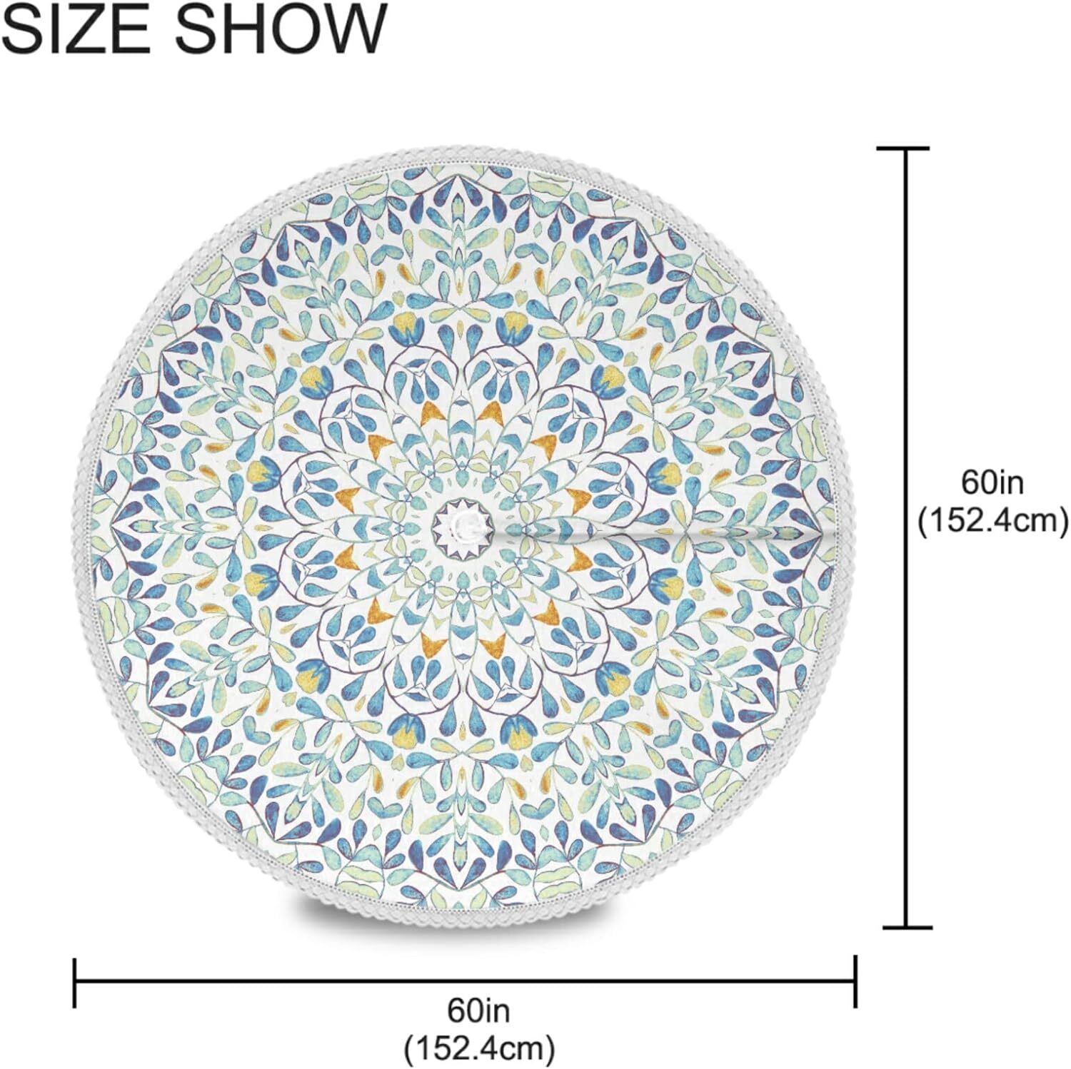 Mandala Outdoor round Tablecloth with Umbrella Hole Waterproof Spillpro gallery