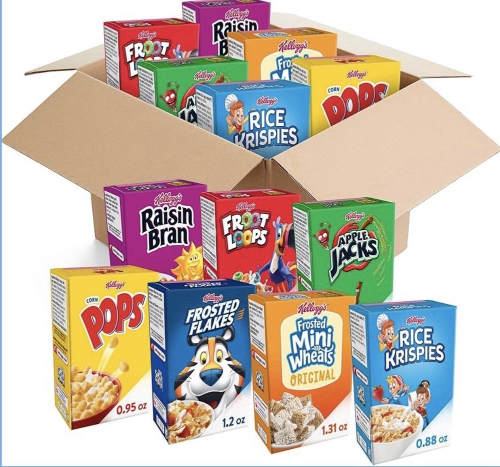 Kellogg's Cold Breakfast Cereal,Kid Snacks, Variety Pack (24 Boxes)