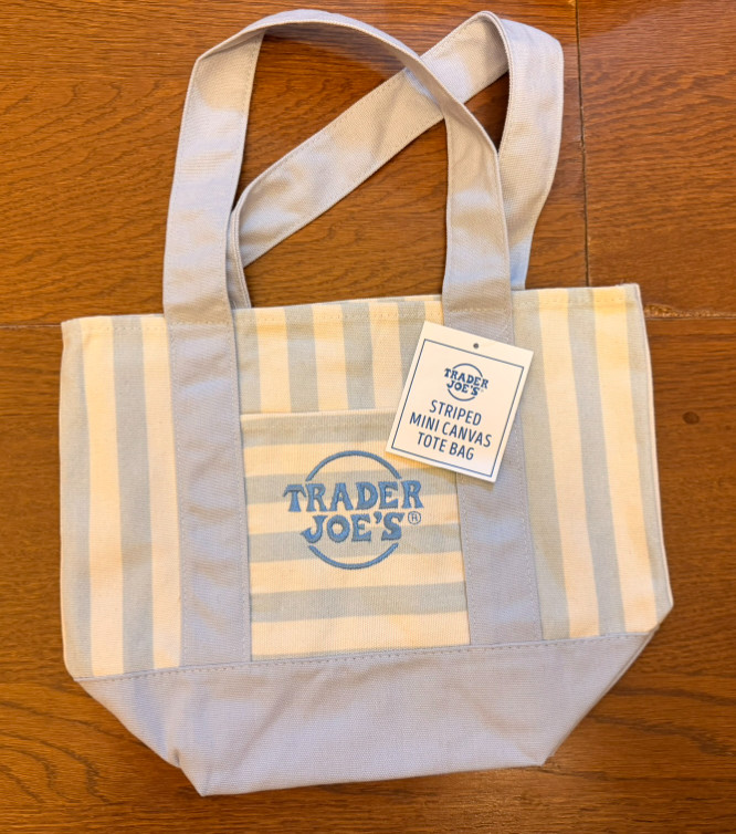 NEW Trader Joe’s Mini Canvas Striped Tote Bags (Pink, Sky Blue, Green, Sand) gallery