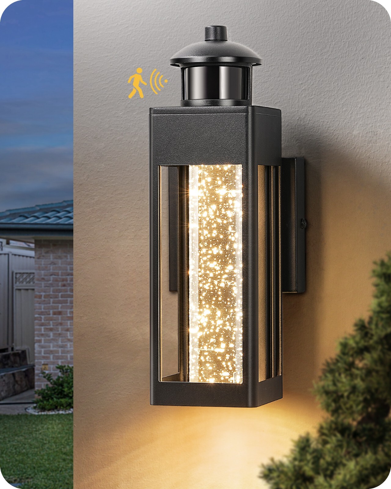 EDISHINE Motion Sensor Outdoor Wall Light, Dusk to Dawn Integrated LED Exterior gallery