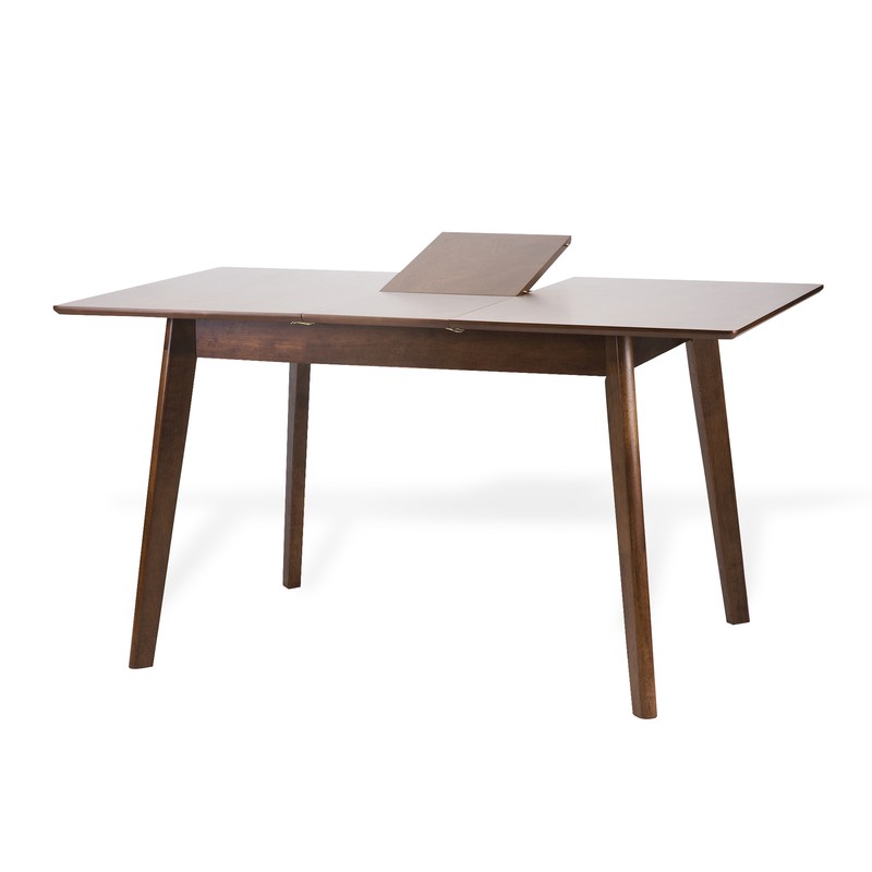 Dining Room Extendable Table Modern Solid Wood Medium Brown Color gallery