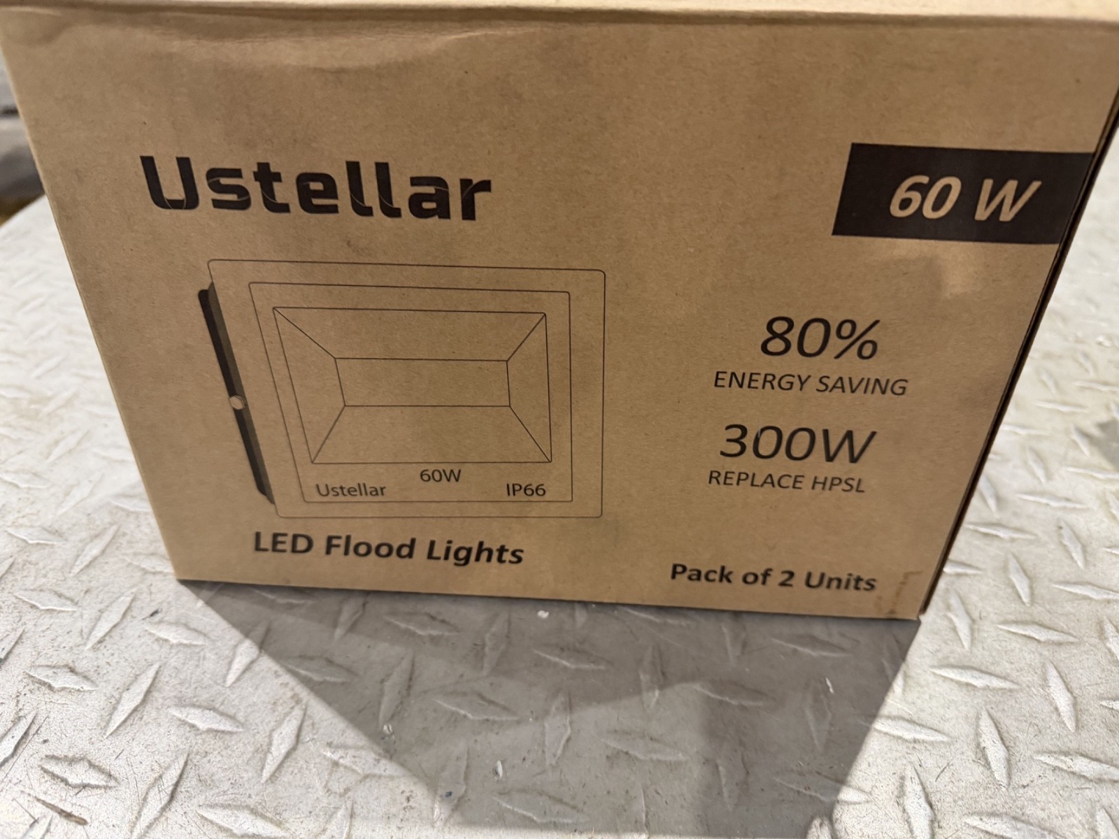 USTELLAR 60W Led Flood Light IP66 Outdoor Security Heavy Duty Anti Vandal gallery